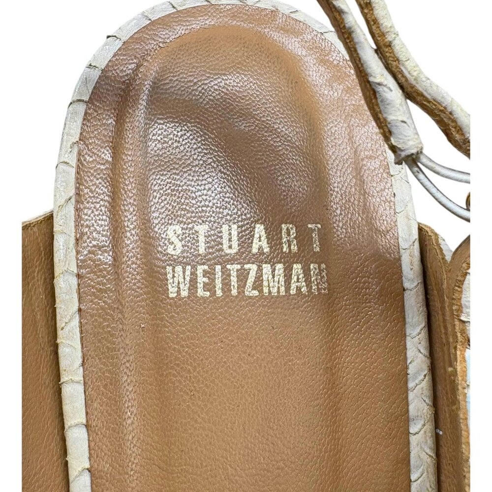 Stuart Weitzman Cream Iridescent Python Embossed … - image 2